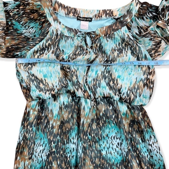 Twenty-Six Brand Abstract Print Layered Open Sleeve Dress sz 7 - Picture 8 of 14
